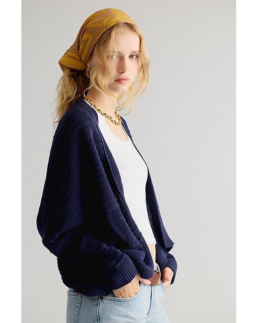 Free People Blue Mad About You Linen Cardi