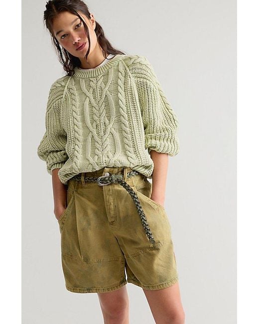Free People Green Francis Pullover