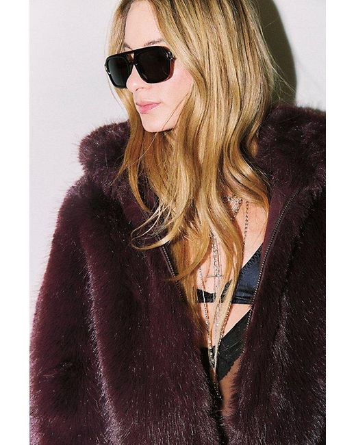Free People Brown Royal Polarized Aviator Sunglasses