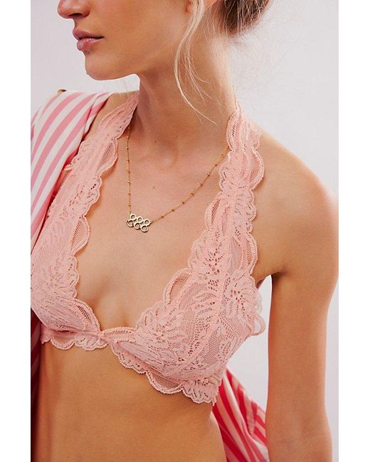 Intimately By Free People Red Last Dance Lace Halter Bralette