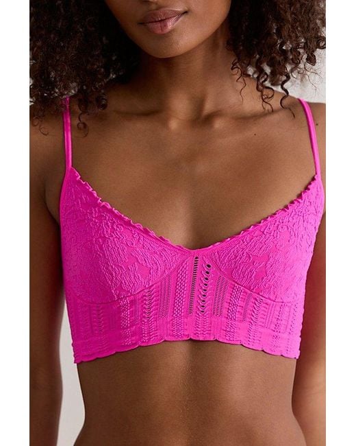 Intimately By Free People Pink Heirloom Seamless Bralette By