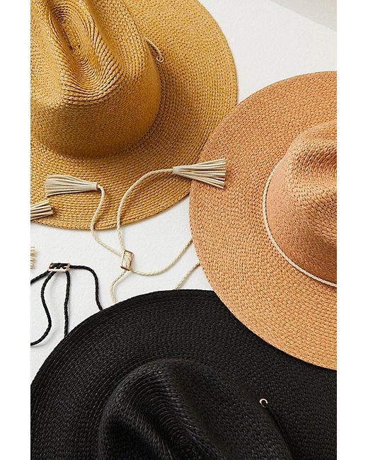 Free People Green Desert Riviera Packable Straw Hat At In Rose