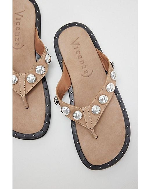 Vicenza Black Perth Studded Thong Sandals By