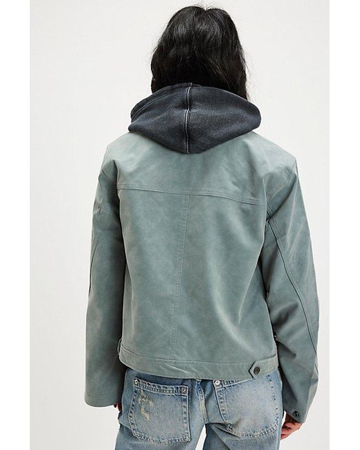 Free People Gray Blair Vegan Suede Jacket