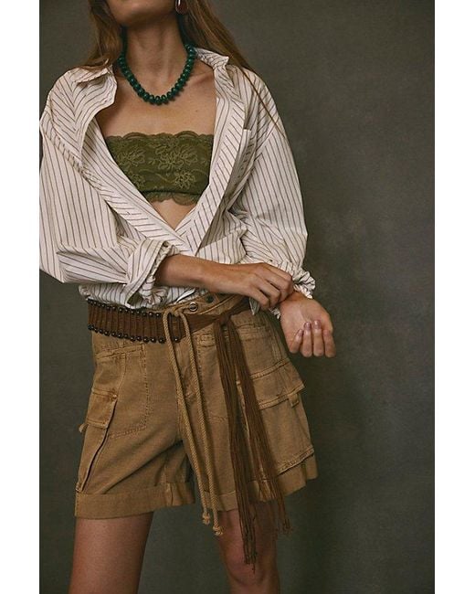 Free People Brown Frankie Washed Shorts