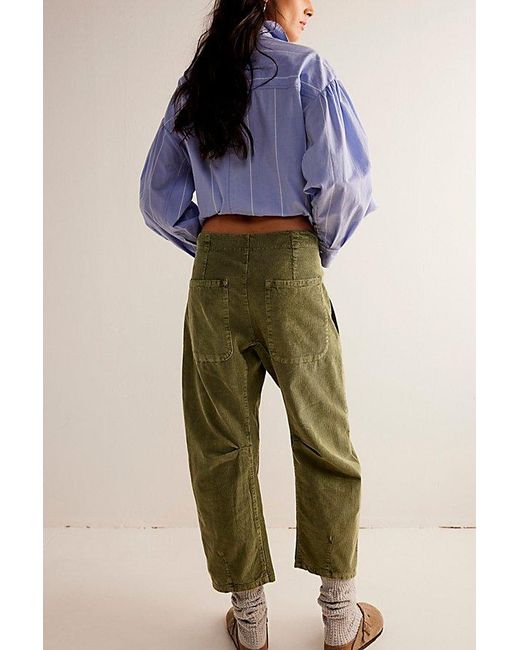 Free People Blue Osaka Cord Jeans At Free People In Capulet Olive, Size: 26