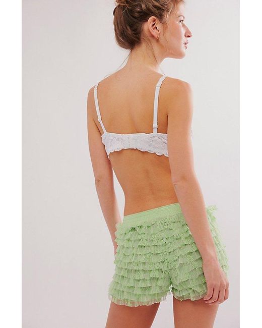 Free People Green Feeling For Lace Shorties