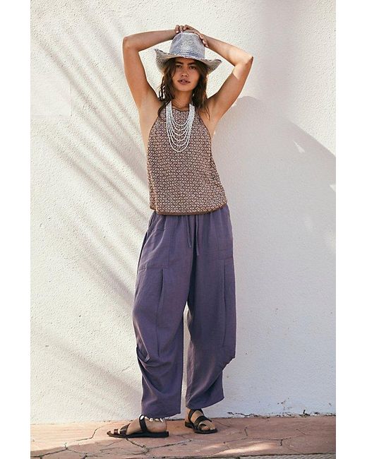 Free People Multicolor Take Me With You Linen Pants