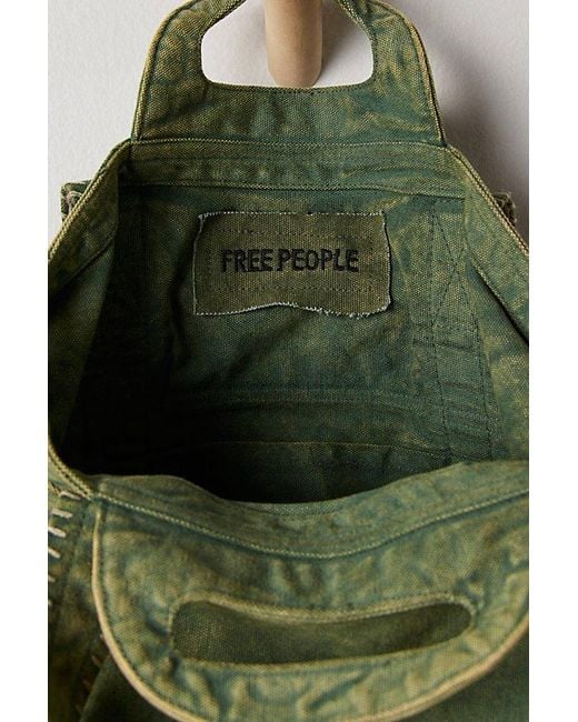 Free People Green Cordes Canvas Tote