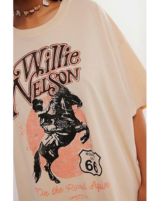 Daydreamer Natural Willie Nelson Route 66 One-size Tee