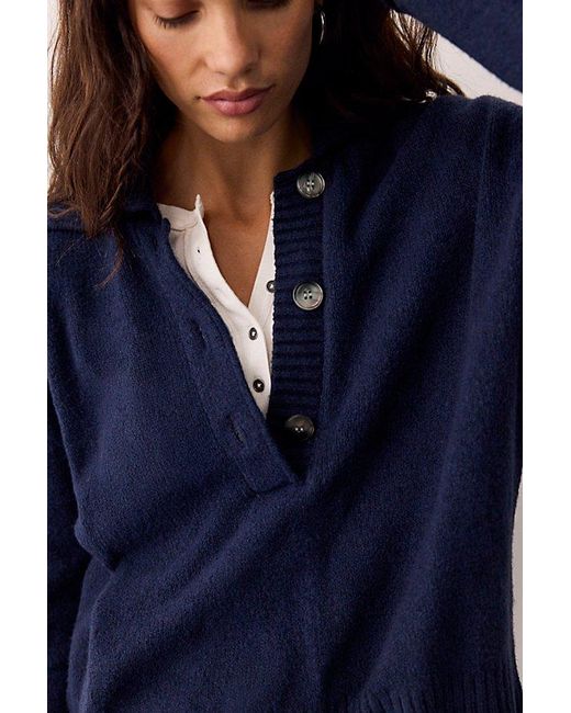 Free People Blue Trading Up Polo