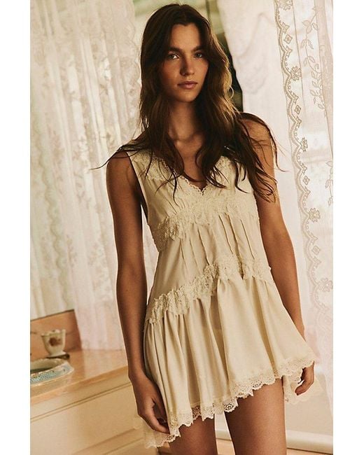 Intimately By Free People White In This Groove Mini Slip Dress By