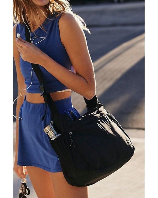 Free People Blue Checkmate Sling Bag