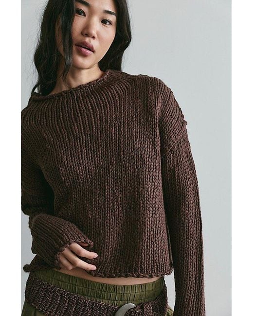 Free People Brown Opal Rollneck Knit Jumper