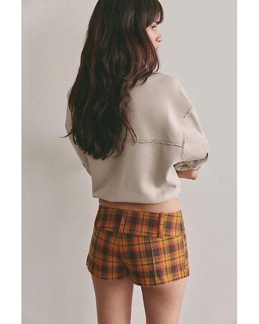Free People Multicolor Ana Plaid Micro Shorts