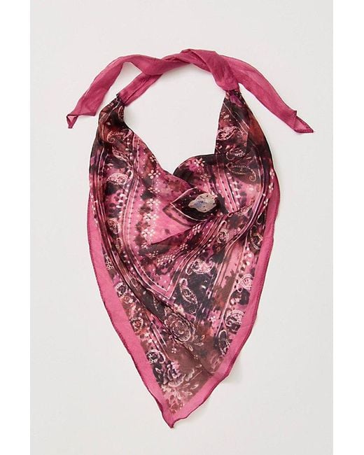 Free People Pink Bridgette Silk Hair Scarf