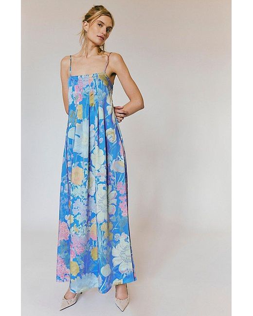 Free People Blue Botanical Maxi Dress
