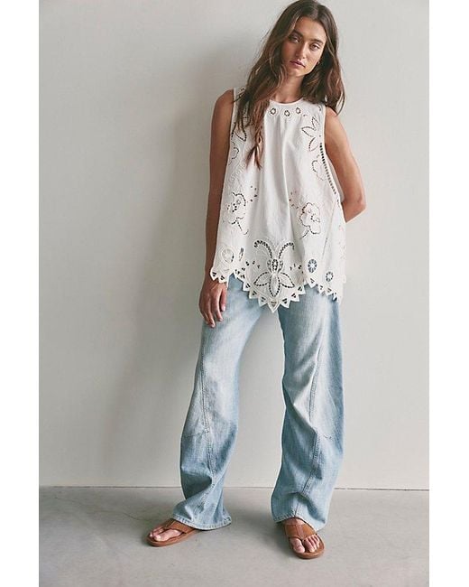 Free People Multicolor Reina Cutwork Tunic