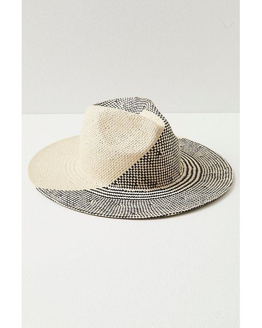 Free People Gray Baha Cruiser Woven Hat At In Neutral/black