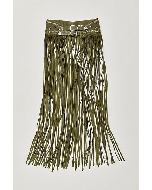 Urban Outfitters Green Paris Texas Maxi Skirt Belt By