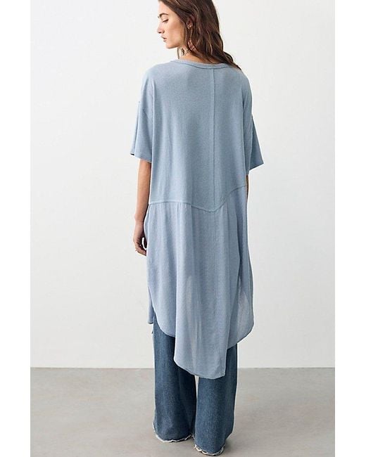 Free People Blue Sedona Maxi Tee Top