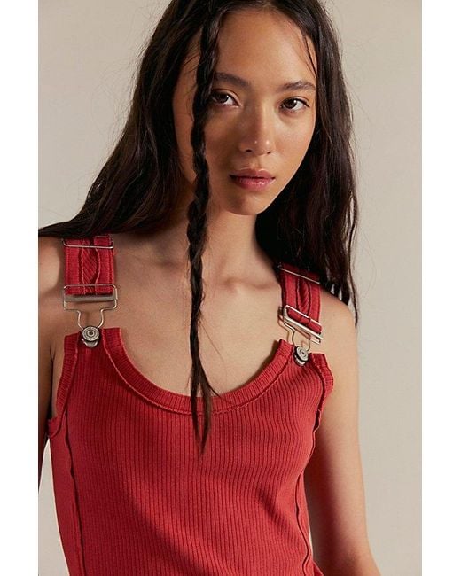 Free People Red Jamie Tank Top