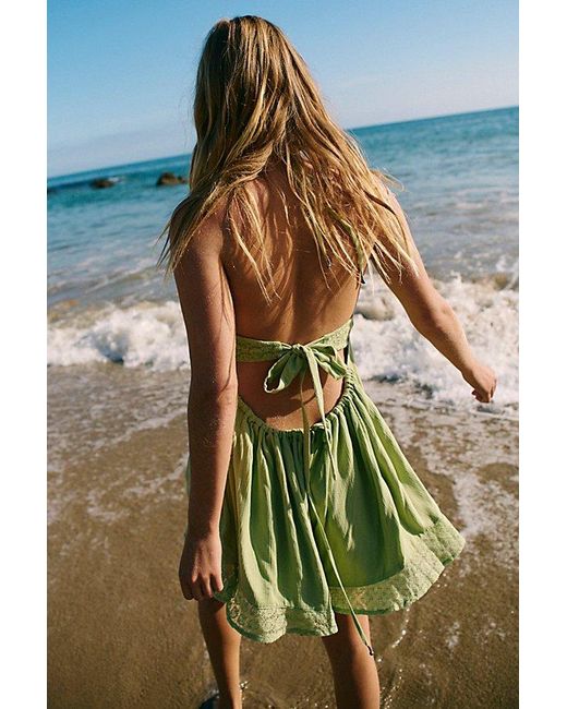 free-est Green Feeling Floral Romper By