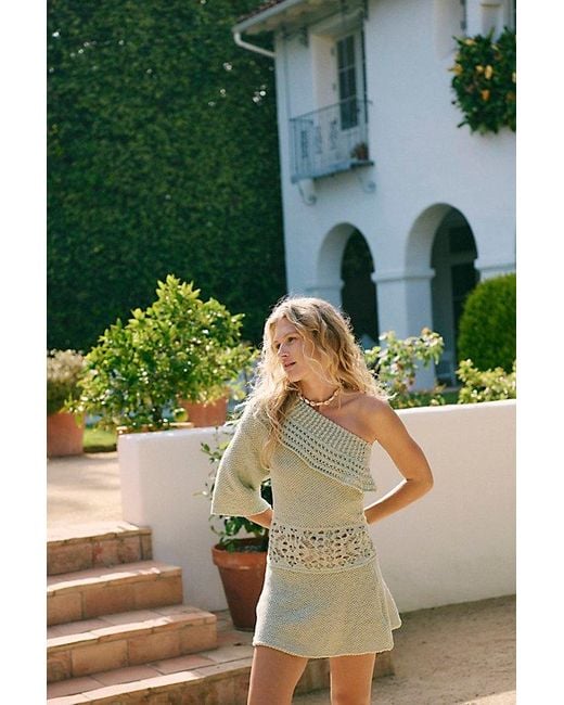 Free People Giselle Fauxchet Mini Dress in Green | Lyst