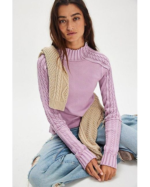 Free People Purple Breezy Swit Top