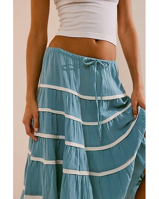 Free People Blue Dance In The Sun Skirt