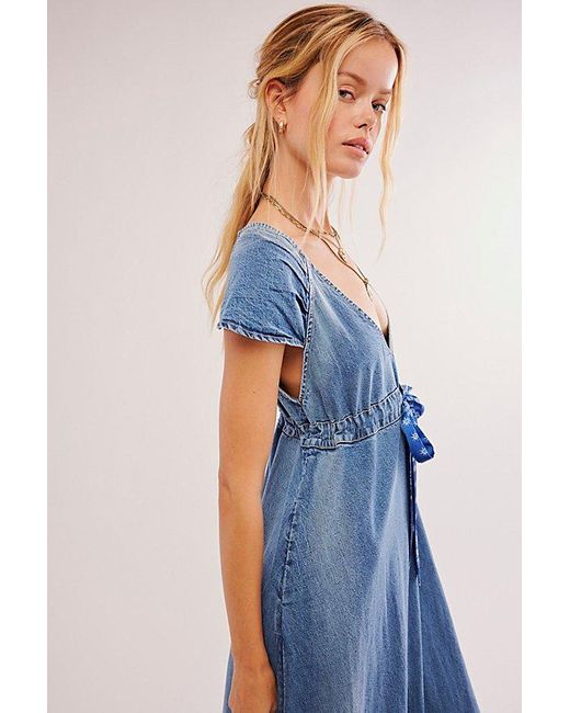 Free People Roucha Maxi Dress At In Blue Shadow, Size: Xs