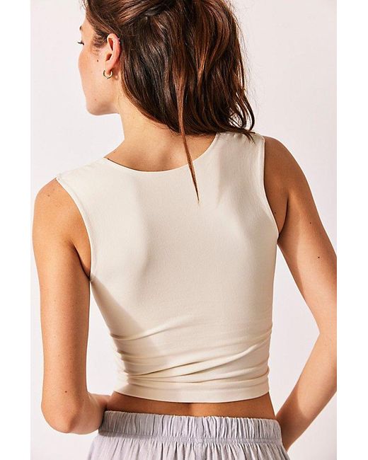 Free People White Clean Lines Muscle Cami