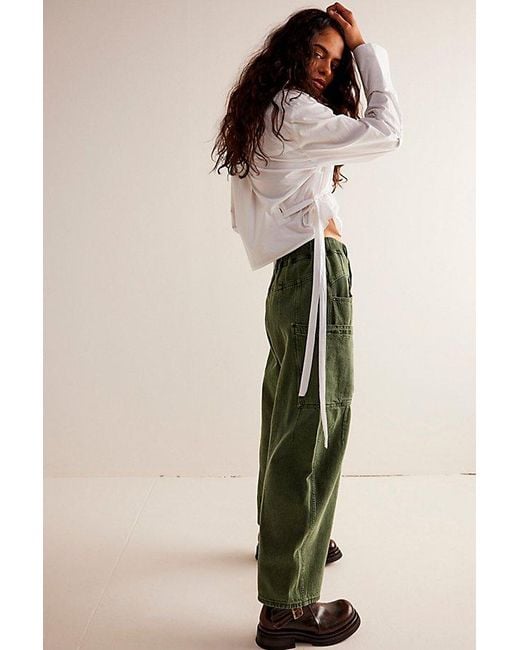 Free People Green We The Free New School Relaxed Jeans