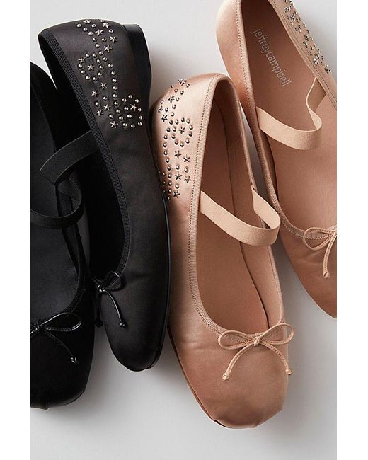 Jeffrey Campbell Black X Fp X Understated Leather Stars Align Ballet Flats