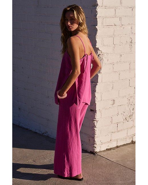 free-est Pink Sightseer Linen Co-ord