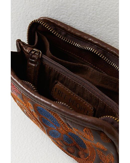 Free People Brown Spellbound Embroidered Wallet