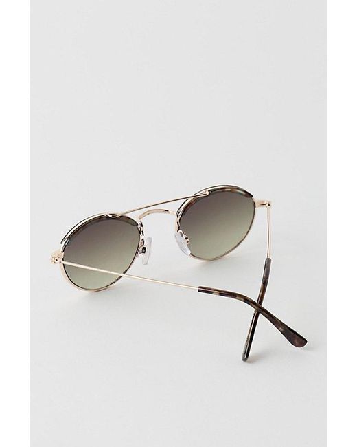 Free People Multicolor Bradley Round Aviator Sunglasses