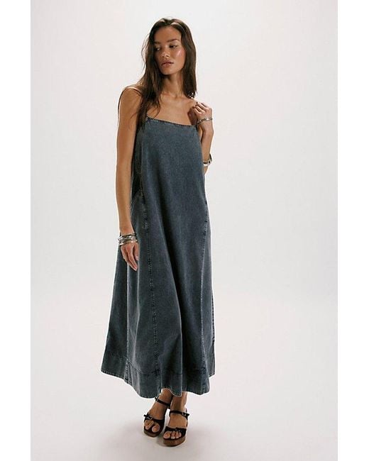 Free People Blue Miko Denim Midi Dress