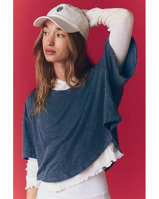 Fp Movement Blue Solani Cotton-Linen Tee