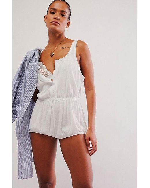 Intimately By Free People White Cool Again Mini Playsuit