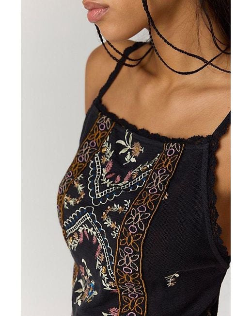 Free People Black Garden Party Top