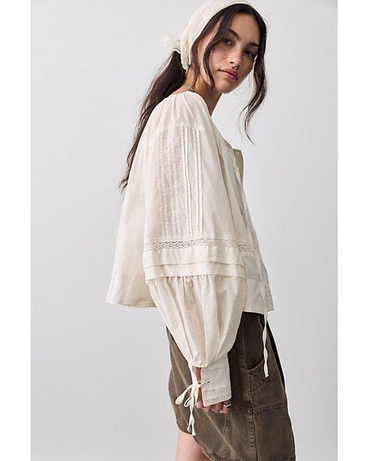 Free People Natural La Lune Blouse