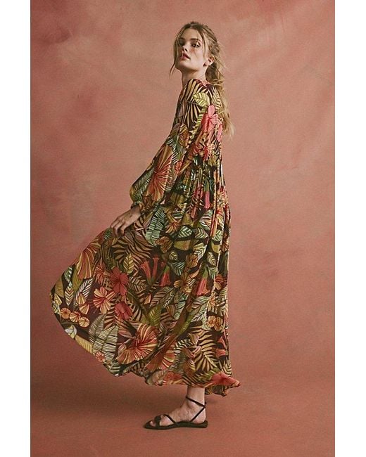 Matthew Williamson x Free People Multicolor Kantuta Long Sleeve Kaftan Jacket
