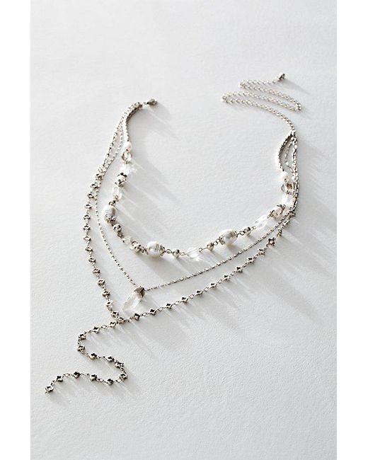 Free People Black Mikayla Layered Necklace At In Silver