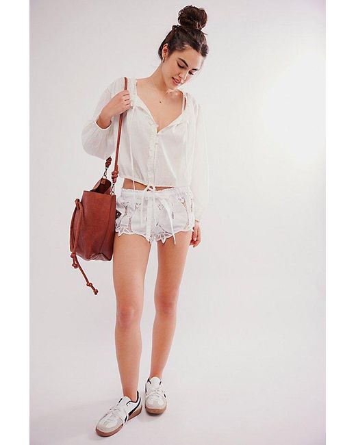 Free People White Brittany Shorts