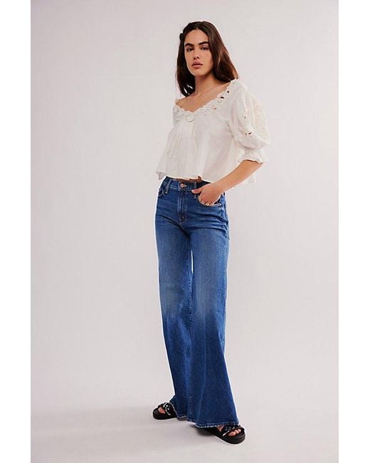 Free People Blue Mother The Twister Sneak Jeans