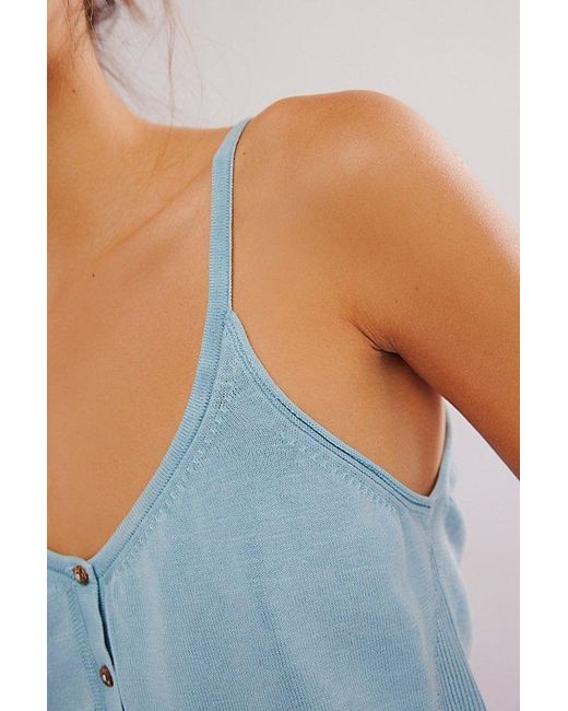 Free People Blue Ever Sweater Tank Top
