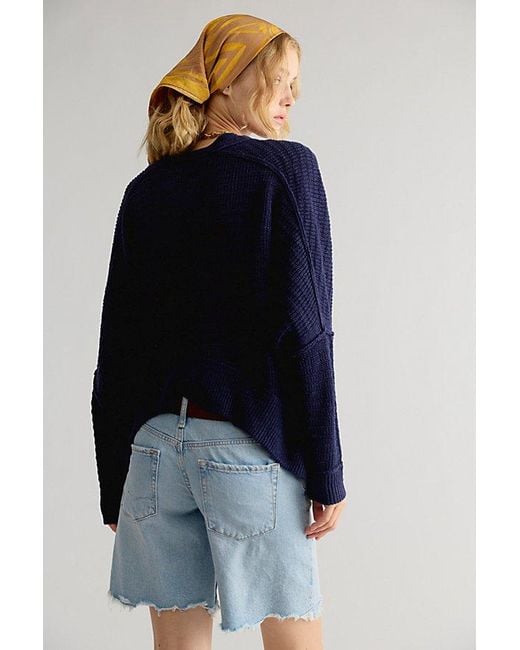 Free People Blue Mad About You Linen Cardi