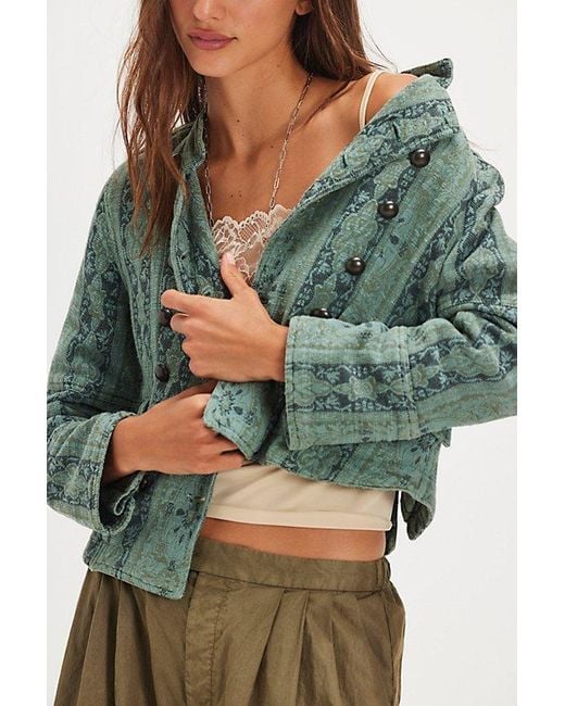 Free People Black Lotty Jacquard Band Jacket