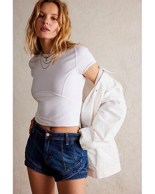 Free People White Protagonist Tee At Free People In Ivory, Size: Xs